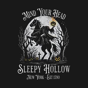 Graphic for Vintage Mind Your Head Sleepy Hollow Headless Horseman