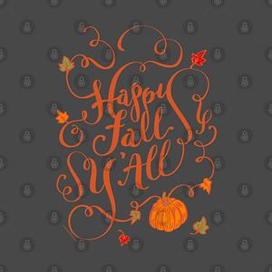 Graphic for Happy Fall Y'all Autumn Colors Pumpkin Design