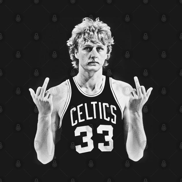 TeePublic: larry bird MIDDLE FINGER Retro 90s