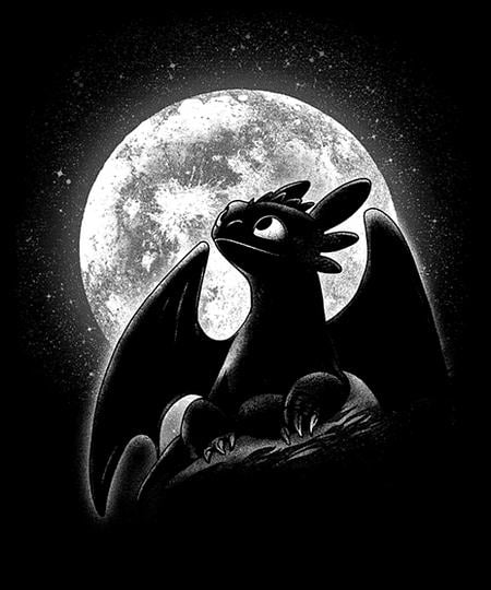 Qwertee: Moonlight Night Dragon