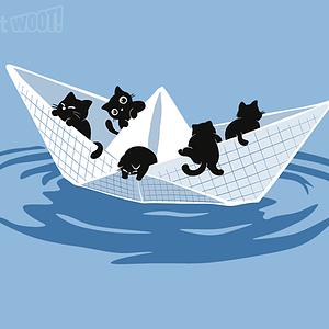 Graphic for Cat Paper Boat