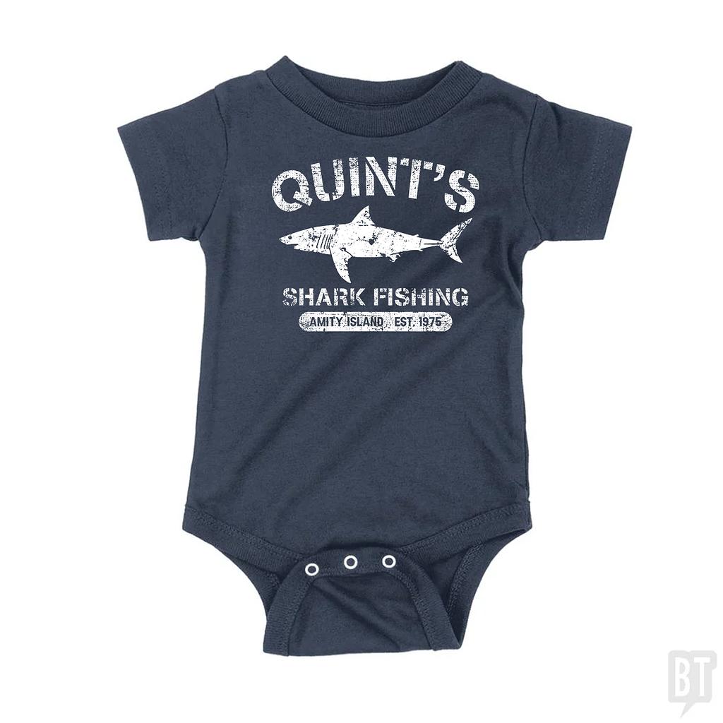 BustedTees: Quint's Shark Fishing  Baby One-Piece