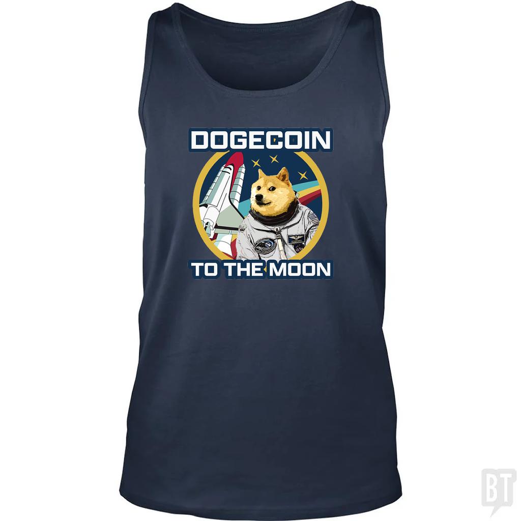 BustedTees: Dogecoin to the Moon Tank Top