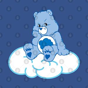 Graphic for Grumpy Bear pouting on cloud