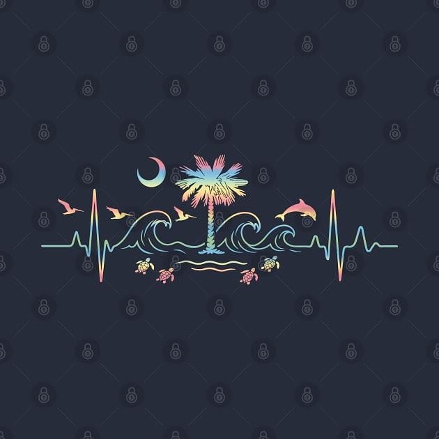 TeePublic: EKG Heartbeat Pulse South Carolina Beach Vacation State Flag