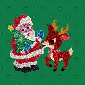 Graphic for Santa & Rudolph Vintage Melted Plastic