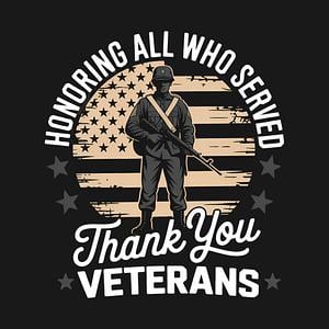 Graphic for Us Veterans  Honoring All Who Served Thank You Veterans Day