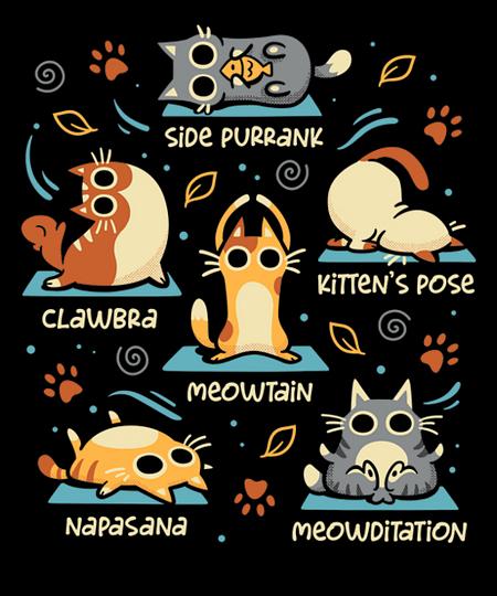 Qwertee: Cat Yoga Poses