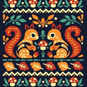 Graphic for Folk squirrel autumn sweater