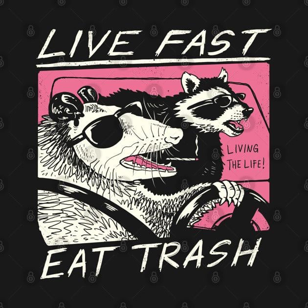 TeePublic: Live Fast! Eat Trash!