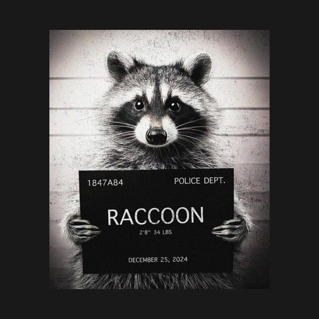 TeePublic: Raccoon Mugshot | Vintage