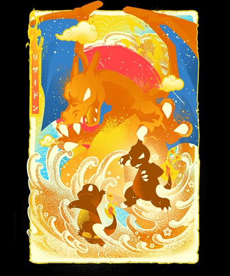 Qwertee: Great Wave Flame-Type
