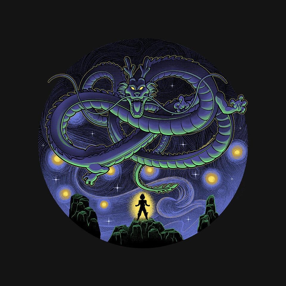 TeeFury: Shenron Starry Night