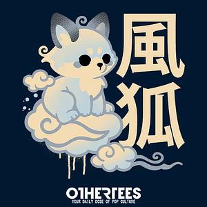Graphic for T-shirt with a fox in Japanese style.