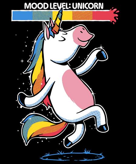Qwertee: Mood Level Unicorn