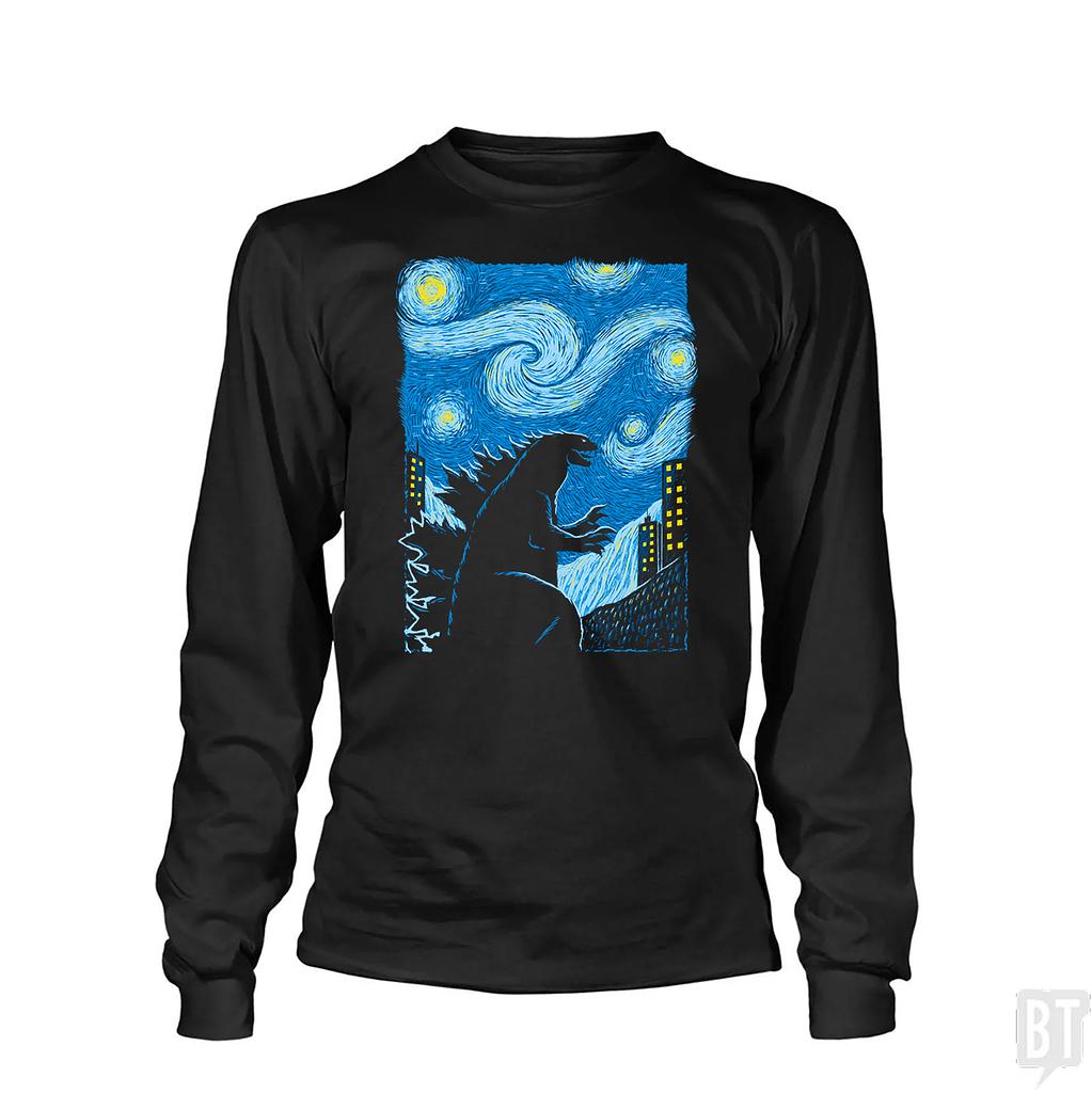 BustedTees: Gogh-Zilla Long Sleeve