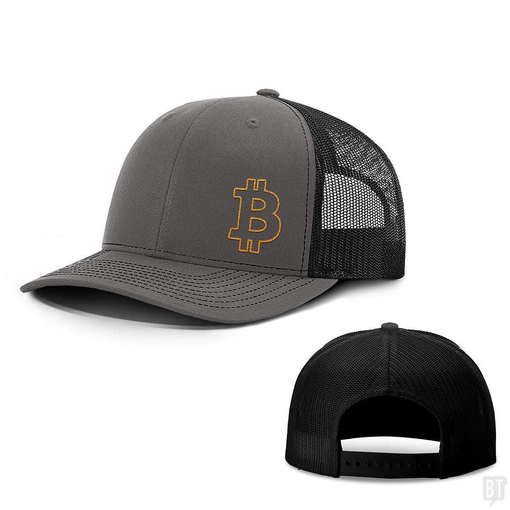 BustedTees: Bitcoin Outline Lower Left Hats