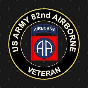 Graphic for Proud U.S Army 82nd Airborne Division Veteran Parachutist Wings Circle