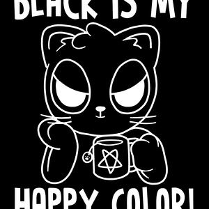 Graphic for Black Cat, Happy Color