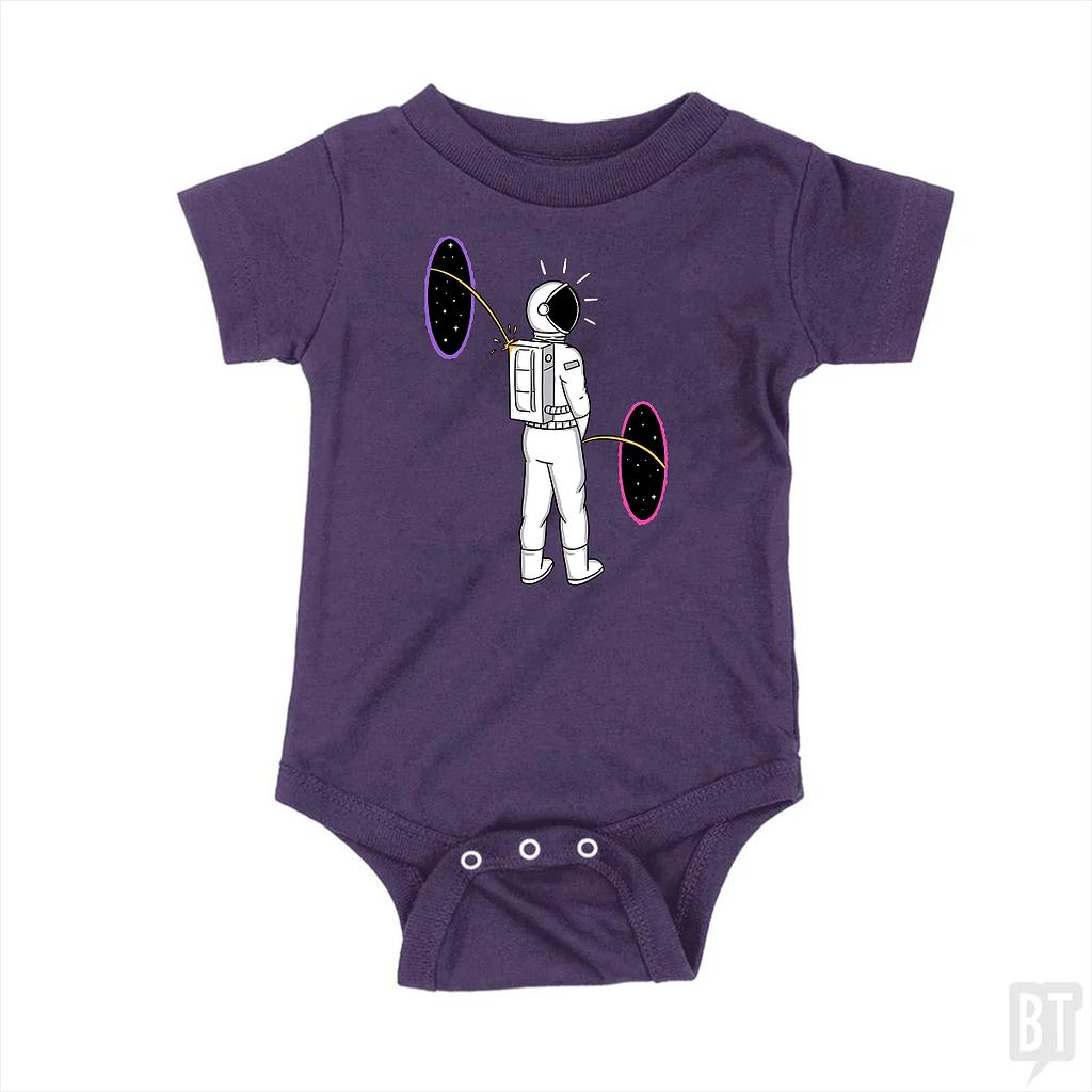 BustedTees: Space Portal Baby One-Piece
