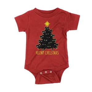 Graphic for Meowy Christmas Baby One-Piece