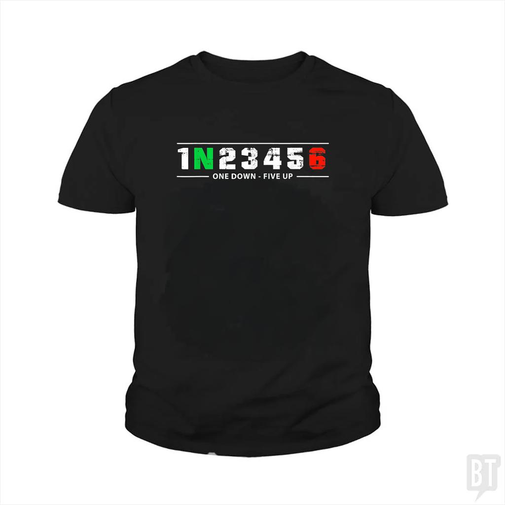 BustedTees: Motorcycle Shift Kids Shirt