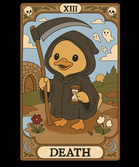 Qwertee: Duck Tarot - Death