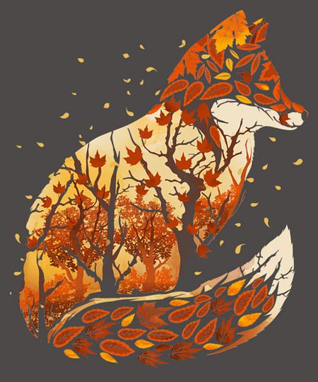 Qwertee: Autumn Fox Landscape