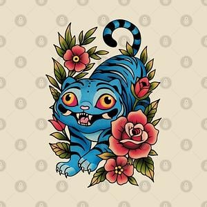 Graphic for Korean Blue Tiger Tattoo