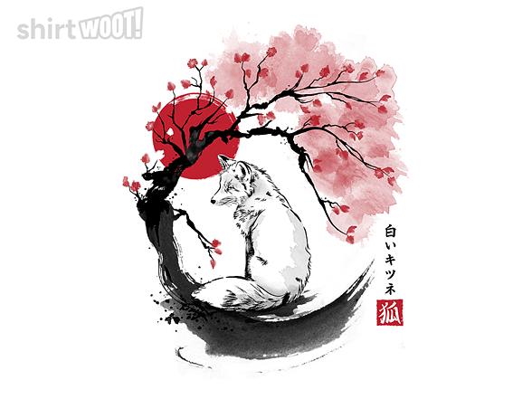 Woot!: White Kitsune Sumi-e