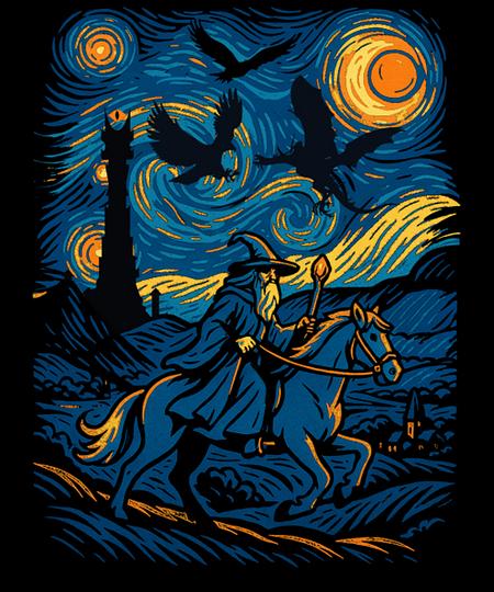 Qwertee: Ride in the starry night