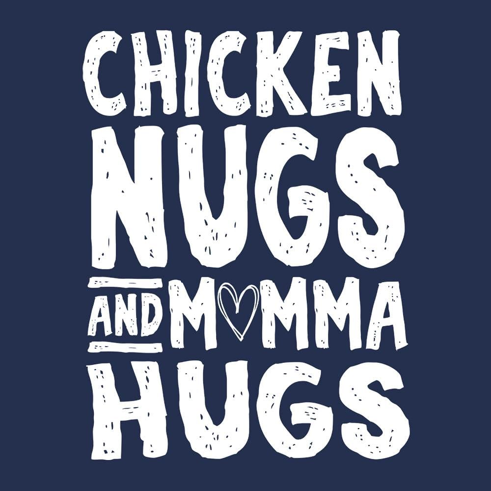 BustedTees: Chicken Nugs and Momma Hugs Baby Bodysuit
